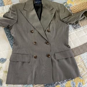 VTG 90s Double Breasted gray blazer by Ralph Lauren Blue Label made in USA